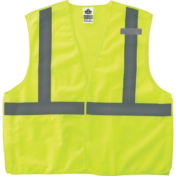 Glowear Safety Vest, Class 2, Hi-Vis, Breakaway, Mesh, S/M, Lime EGO21073